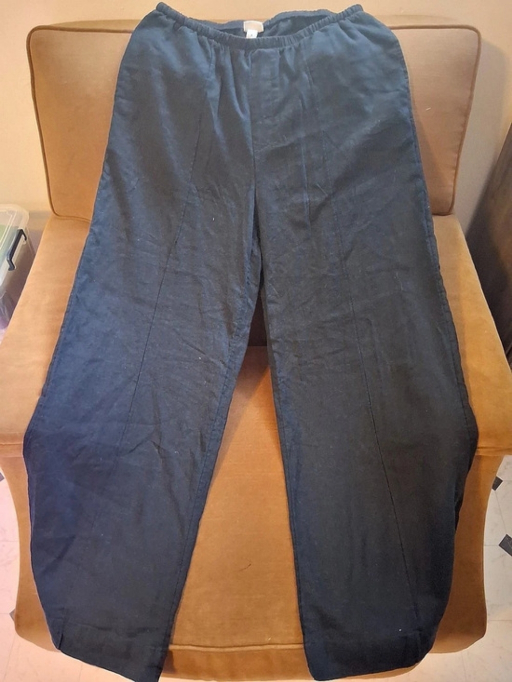 a new day Wide Leg Linen Blend Pants in Black Size Medium Like New